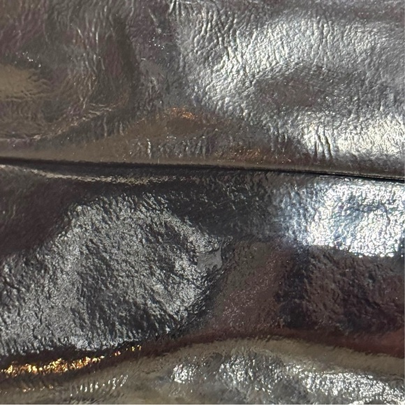 Dooney & Bourke Black Patent Leather Hobo Bag – Zip Pocket Slouch Style - Picture 8 of 16